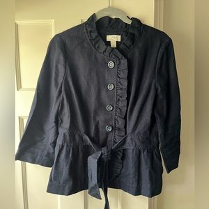 Ann Taylor Loft Navy linen blazer
